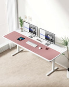 YSAGi Leather Desk Protector, Office Mat, Large Mouse Mat, Non-Slip PU Leather Blotter, Laptop Desk Mat, Waterproof Writing Pad for Office and Home(Pale Mauve, 63" x 17.2") - Image 3