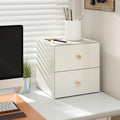 Metal Desktop Organizer with 2 Drawers, White Countertop Stationary Organizer, Desk Top A4 Filing Document Storage Drawer for Office Home, Vanity, Garage, Craftroom, No Assembly Required (White) by Unknown