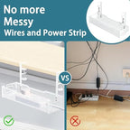 2Pack Under Desk Cable Management Tray, No Drill Mesh Desk Cable Tray - Image 6