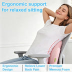 Lumbar Support Pillow for Office Chair, Gaming Chair, Car Driver Seat Back Cushion, Bed & Couch, Gifts for Friends and Parents,Ergonomic Back Support Pillow with Comfortable Memory Foam(Pink) - Image 2
