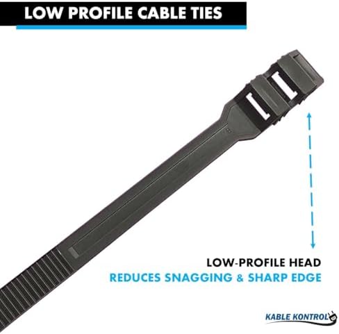 Kable Kontrol Low-Profile Cable Ties 14 Inch 2200 Pcs, 120 Lbs Test - Black - Image 3