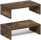 Set of 2 Stackable Separable Laptop Stand for Desk, Desk Organizers and Accessories, Dual Monitor Riser, for Office Desk Accessories, Office Supplier, Monitor Stand Riser, Amber Pine - Image 4