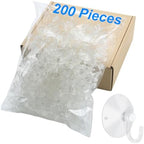200 Pieces Large Suction Cups with Hooks 2 inch Clear Plastic Sucker Hooks for Glass Window Wall Festivals Parties Theme Carnival Decoration Door Bathroom Kitchen - Image 2