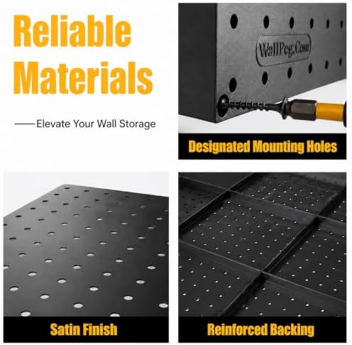 WallPeg Pegboard Kit - 4 Each 24"x16" Peg Board Panels - Made in USA - Mounted Size is 64" x 24" Pegboards Wall Organizer for Walls Home, Garage Tool Storage, Office Organization, Kitchen, Craft Room - Image 4