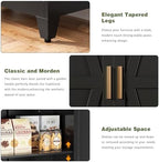 COFaR Black Farmhouse Storage Kitchen Pantry Cabinet with 2 Barn Door, 4 Adjustable Shelves and Legs, for Cupboard/Dining Room/Bathroom/Living Room/Office/Laundry Room (Black, 71" Farmhouse) - Image 5