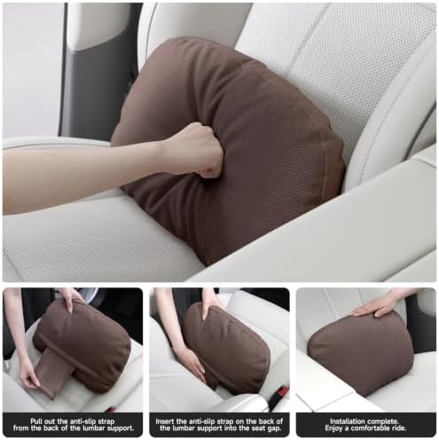 Lumbar Pillow for Car, 2 Pack Lower Back Support (Coffee Brown) - Image 4
