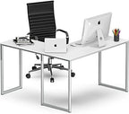 SHW Mission 48 x 48 L-Shape Home Office Computer Desk, White - Image 4