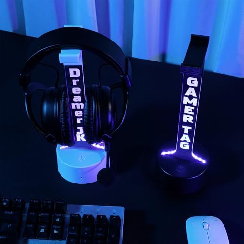 Getname Necklace Custom Username Gaming Headphone Stand 12 Color Light Headphone Holder Gamer Gifts Acrylic Headphones Stand Gaming Accessories Game Room Decor Birthday Gifts for Him Gaming Decor - Image 3