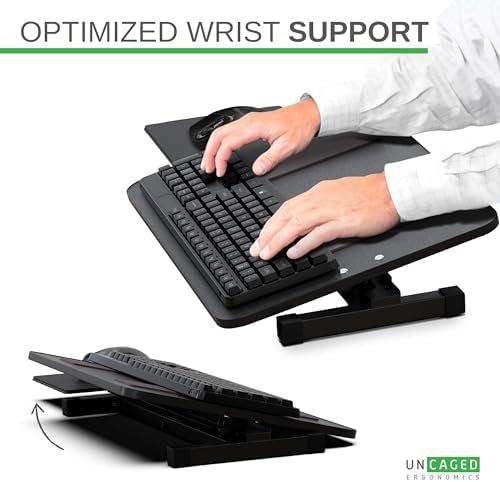 Uncaged Ergonomics Adjustable Keyboard Riser for Desk & Mouse Stand (Black) - Image 4
