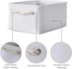 TheWarmHome Storage Basket for Organizing - Small 6 Pack 11.8x7.8x5.2 inch Gifts for Empty with Rope, Fabric Storage Cubes for Decorative Cloth Dog Livehome (White) - Image 6