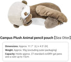 KOKUYO Plush Animal Pencil Holder with Tail Pouch for Storage, Sea Otter - Image 2