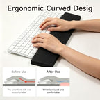 Ergonomic Sloped Keyboard Wrist Rest Honeycomb Hollow Bottom Pure Silicone Non-Slip Wrist Support Pad for Office Typing Gaming Desktop Laptop Relieve Wrist Fatigue(Black) - Image 3
