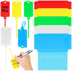 500 PCS Plastic Shipping Tags 1.46" x 2.48" Waterproof Tags Multicolored by VZZNN