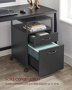 VASAGLE File Cabinet with Wheels, 2 Drawers, Open Shelf - Image 5