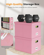 Oterri 2 Pack File Storage Organizer Box,Filing Box,Portable File Box with Lid,Fit for Letter/Legal File Folder Storage, Pink(Leather)-Box only - Image 4