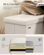 SONGMICS Foldable Storage Ottoman with Flipping Lid, 43.3 Inch Velvet Bench - Image 4