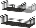 Extendable Under Shelf Storage Basket, Hanging Baskets Under Cabinet Shelf Organizer, for Cabinet Pantry Kitchen Cupboard Desk Counter Bookshelf Space Saver Heavy Duty Slide-in (Black, 2 Pack) by Janebert