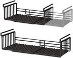 Extendable Under Shelf Storage Basket, Hanging Baskets Under Cabinet Shelf Organizer, for Cabinet Pantry Kitchen Cupboard Desk Counter Bookshelf Space Saver Heavy Duty Slide-in (Black, 2 Pack) by Janebert