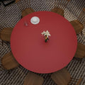 Round Table Pad, 1.8mm Thick, Dia.54 Inch, Leather Table Cover, Table Protector (Black+Wine Red) by Zinkooat