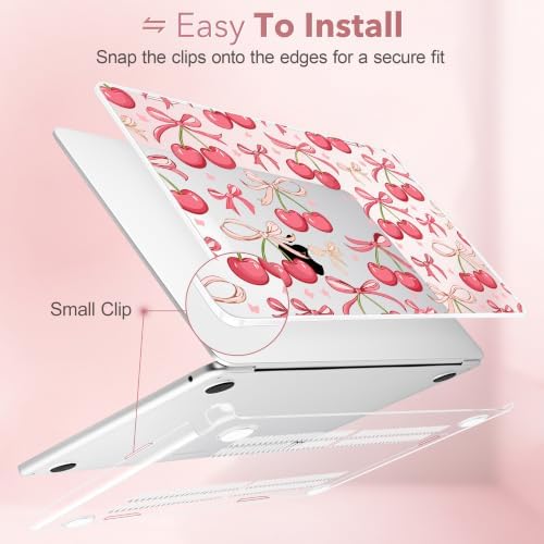 May Chen for M5 MacBook Air 13.6 Inch Case 2026 2025 2024-2022 Release M5 A3449 M4 A3240 M3 A3113 M2 A2681, Plastic Hard Shell Case for MacBook Air 13.6" with Retina Display, Cherries & Bows - Image 5