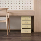 4 Drawer Vertical File Cabinet, Beige Metal File Cabinet with Lock(Yellow) - Image 7