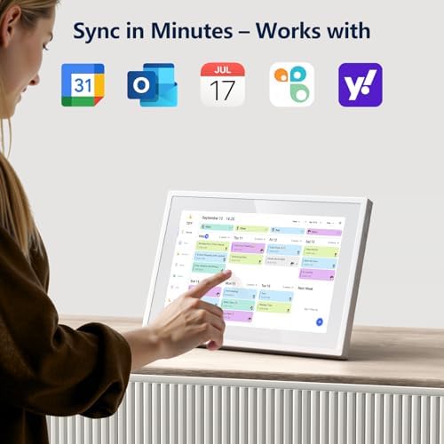 Digital Calendar, 10.1 Inch Smart Electronic Desk Calendar & Chore Chart, Touchscreen Interactive Display for Family Schedules with Meal Planner & Picture Frame & Lists - Image 2