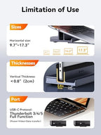 Laptop Docking Station Stand Dual 4K Monitor: QUUGE USB C Docking Station Dual Monitor for Laptop, 2 HDMI (Single 4K@120Hz), 2 USB3.0 Ports, 100W PD, RJ45 Ethernet, Universal Laptop Stand USB C Dock - Image 3