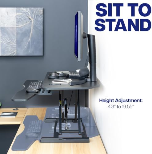 VIVO Black 48 in Corner Standing Desk Converter, DESK-V048KL - Image 4