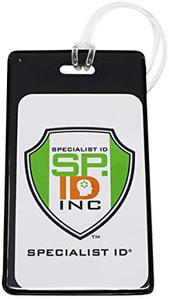 Bulk 100 Pack - Bright Backpack ID Luggage Tags for Student Identification Cards - School Name Badge Holder for Backpacks - Business Card Size with Clear Insert Window by Specialist ID(Black) - Image 4