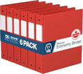 Premium Economy 3-Ring Binder, Spine Label, 1.5" Round Rings, Red, 6 Pack by DAVISGROUP