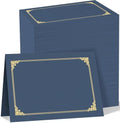 HAUTOCO 120 Pack Certificate Holders, Navy Blue Diploma Holders, Document Award Covers Certificate Folders with Gold Foil Border for 8.5x11 Letter Size by HAUTOCO