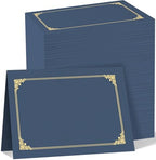 HAUTOCO 120 Pack Certificate Holders, Navy Blue Diploma Holders, Document Award Covers Certificate Folders with Gold Foil Border for 8.5x11 Letter Size by HAUTOCO