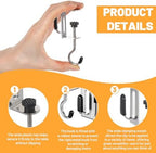 24PCS Adjustable Purse Hook, Heavy-Duty Metal Clamp Hook for Table and Desk, Tool-Free Under Desk Hanger Holds Up to 22lbs for Office Home Dorm Kitchen - Image 3