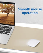 AFIING Leather Desk Pad Protector, Mouse Pad, Office Desk Mat, Non-Slip PU Leather Desk Blotter, Large Desk Mat, Waterproof Keyboard Mat for Office/Home/Decor (Beige, 48" x 17") - Image 5