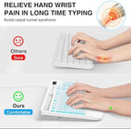 SABLUTE Wired Large Print Backlit Computer Keyboard with Wrist Rest (White) - Image 4