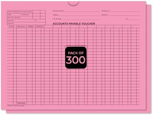 Accounts Payable Voucher Envelopes General Accounting Style, Pink 300 Pack by Unknown