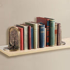 CRAFTSMAN ROAD Tree of Life Bookends, Antique Brass, 2 Decorative Bookends for Shelves or Bookcase, Cast Iron, Non-Skid Heavy Bookends, Home Décor Gift - Image 2