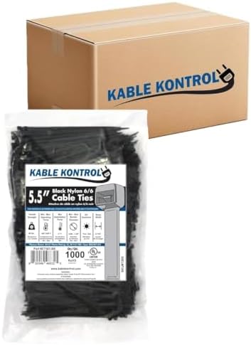 Kable Kontrol Cable Zip Ties, 5.5 Inch, 24000 Pcs, 40lbs Test, Black by KABLEKONTROL%C2%AE