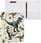 JIPONI 3 Ring Binder Dinosaurs Rex 1 Inch Round Binders for Men Women Students, Cute File Organizer for Office School, 1pc by JIPONI