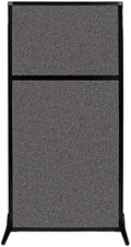 Versare Workstation Partition | Portable Wall Divider | Modern Office Cubicle | Free Standing Privacy Screen | Flexible Work Space | 33" x 70" Charcoal Gray Fabric Panels by VERSARE