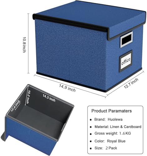File Organizer Box with Lids, Collapsible File Folder Organizer - Image 6
