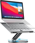 YICOSUN Laptop Stand for Desk, 360° Rotating Height Adjustable Computer Stand, Ergonomic Aluminum Laptop Riser with Ventilated Cooling, Foldable for 10-16 inch MacBook Pro Air Neo Dell HP - Gray by DeliveringDesktopFashion