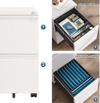 DEVAISE 2 Drawer File Cabinet with Lock for Home Office, Fully Assembled - Image 5