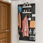 Wall-Mounted Pegboard Kit, 25.2" x 25.2" Organizer Panel – Large, Cost-Effective & Nail-Free Installation Black - Image 3
