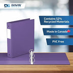 Premium Economy 3-Ring Binder, Spine Label, 1.5" Round Rings, Purple, 6 Pk - Image 6