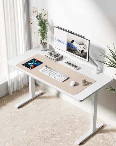 YSAGi Leather Desk Protector, Office Mat, Large Mouse Mat, Non-Slip PU Leather Blotter, Laptop Desk Mat, Waterproof Writing Pad for Office and Home(Eeggshell, 63" x 17.2") - Image 3