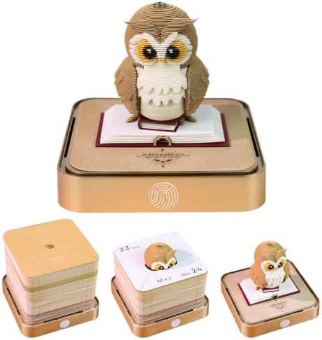 3D Calendar 2027, 3D Memo Pad Art Sticky Notes, Time Piece Calendar 2027, Creative Weekly Notepad with Light, Paper Carving Art Desktop Gift for Christmas Birthday Anniversaries (Magic Eagle 2027) by Banigic