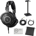 Audio-Technica ATH-R50x Open-Back Reference Headphones with Headphones Stand & Cloth (3 Items) by Unknown