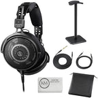 Audio-Technica ATH-R50x Open-Back Reference Headphones with Headphones Stand & Cloth (3 Items) by Unknown