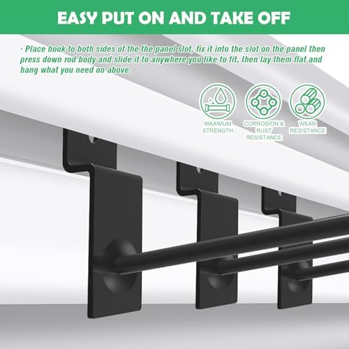 100Pcs Heavy Duty Slat Wall Display Hooks Bulk Set, Slatwall Accessories Pegboard Gridwall Display Hook Slat Wall Shelf Brackets for Retail Home (Black, 6 Inches/15 CM) - Image 5